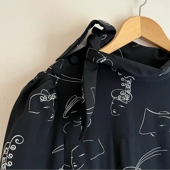 CO Novelty Silk Dress in Black